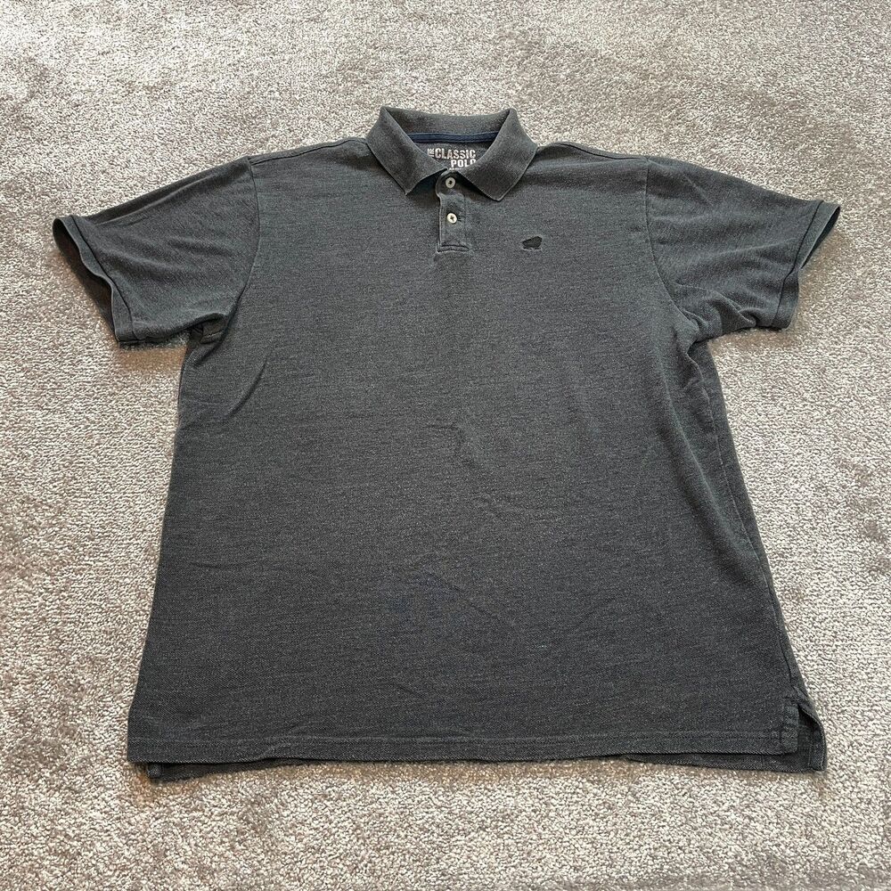 Old Navy The Classic Polo Shirt Mens Large Gray Regular Fit Collared Cotton Golf